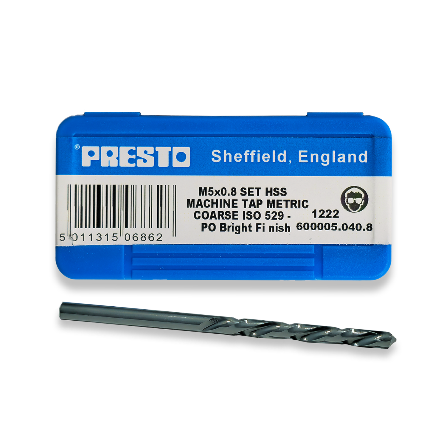 Presto M5 X 0.8 HSS Machine Tap Set (3 Taps) + 4.2MM Tapping Drill HSS