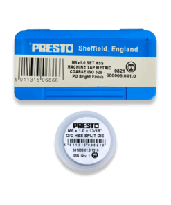 Presto 6MM x 1 HSS Tap Set (3 taps) and Presto 6MM Die