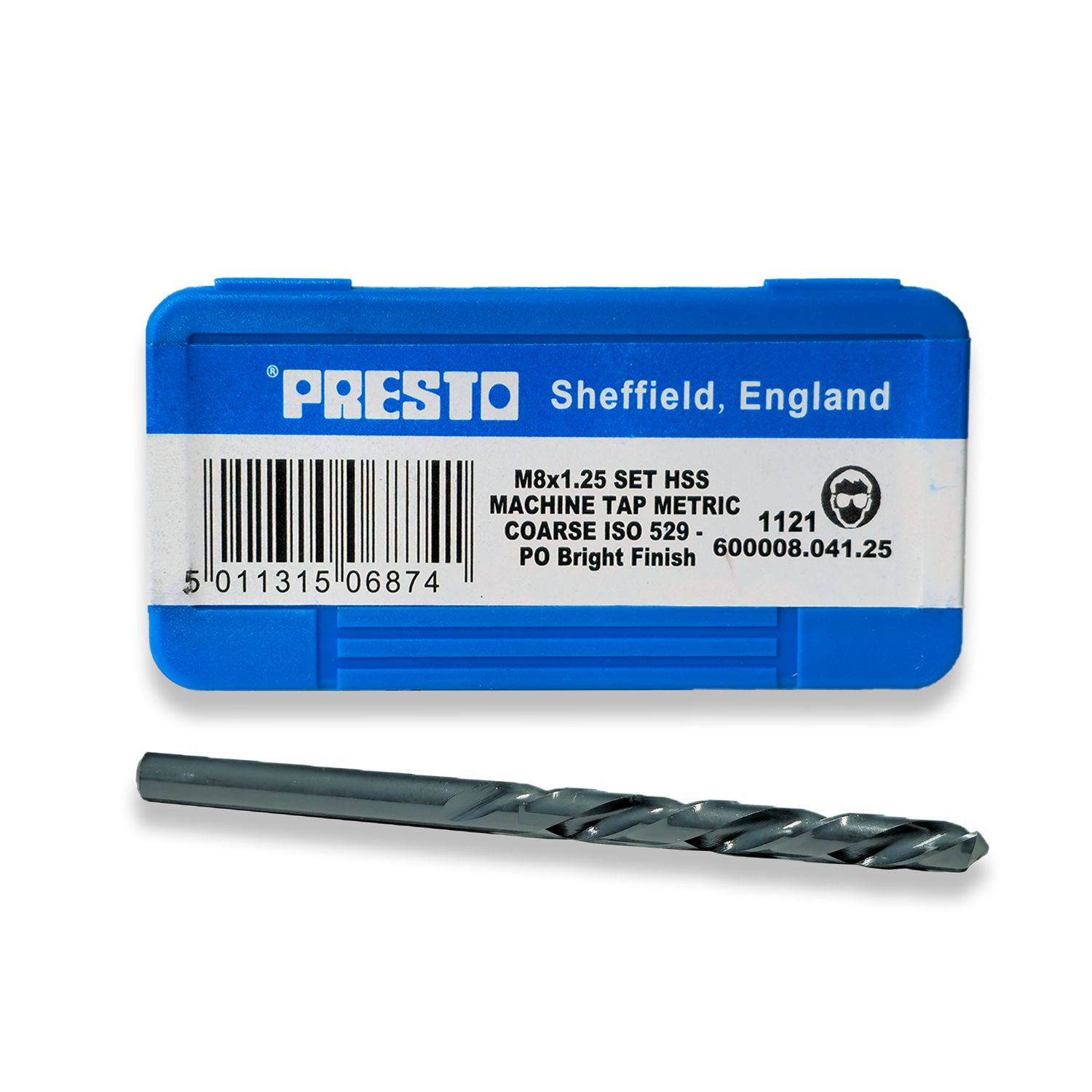 Presto M8 X 1.25 HSS Machine Tap Set (3 Taps) + 6.8MM Tapping Drill HSS