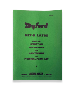 MANUAL FOR ML7-R LATHE  NO. 752A