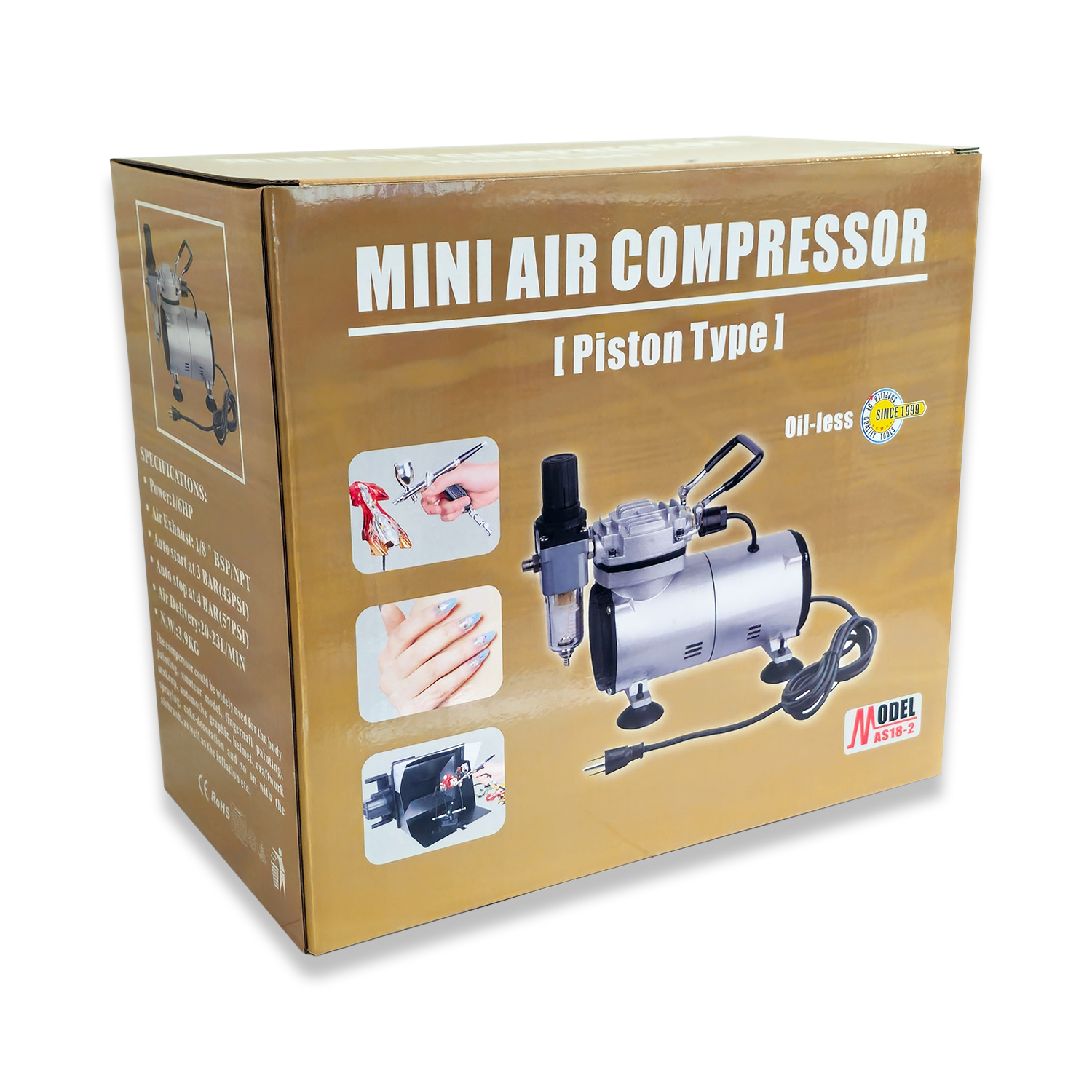 MINI AIR COMPRESSOR PERFECT FOR AIRBRUSHES (UK 3 PIN PLUG) - Image 6