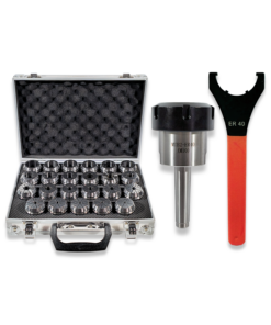 2MT ER40 COLLET CHUCK AND 23PC COLLET SET (3-25MM) WITH SPANNER BY RDGTOOLS