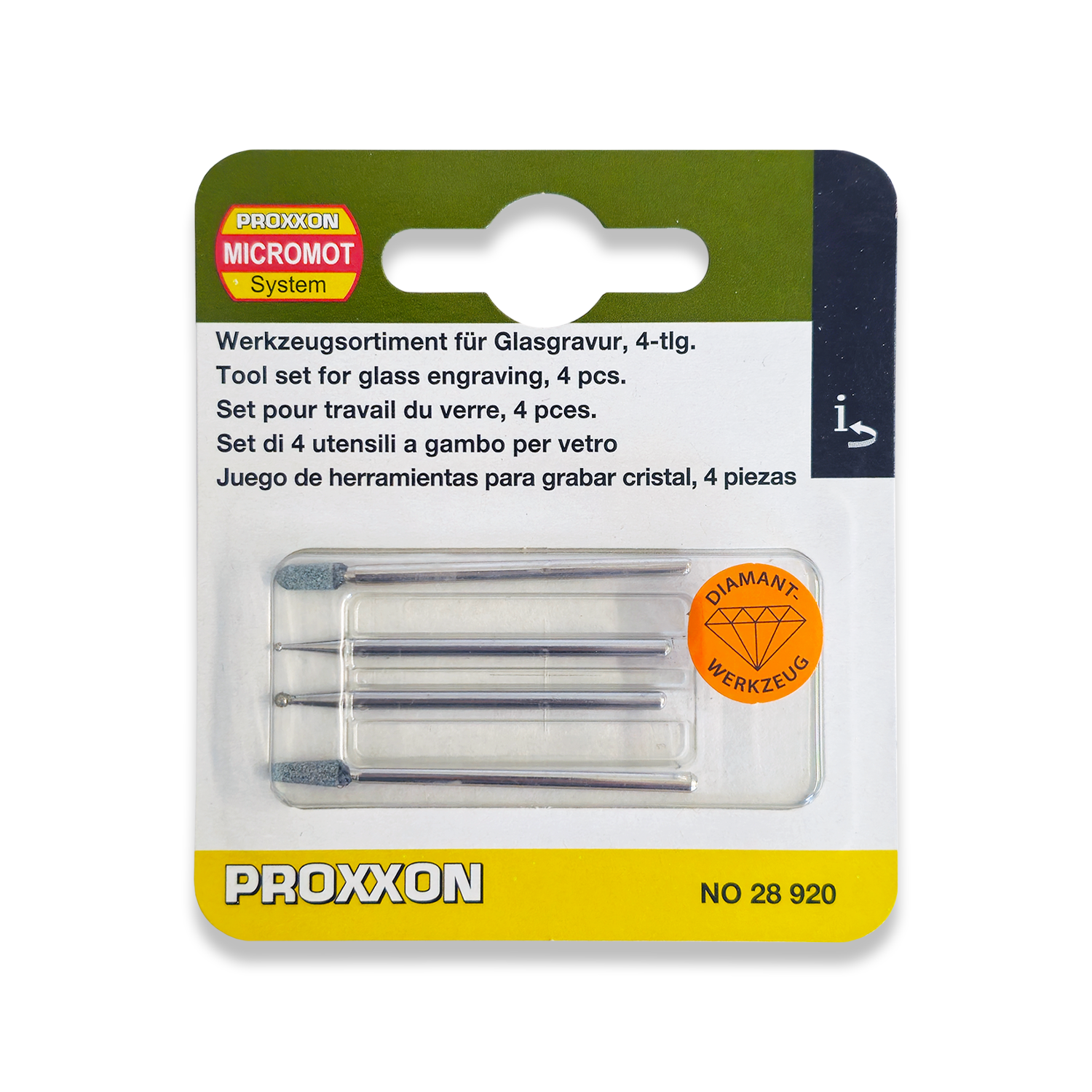 PROXXON 4-Piece Glass Working Set 28920/477429