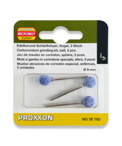 PROXXON Ball Corundum Grinding Bits 9mm 3 Piece Set 28782