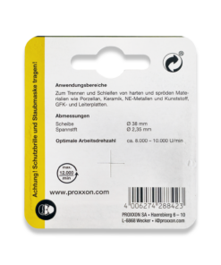 Alternative view of PROXXON Diamond Cutting Disc 38mm & Arbor 28842/202351