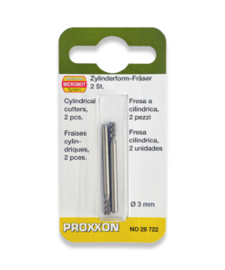 PROXXON Set Of 2 x 3mm Wolfram Vanadium Milling Bits 28722