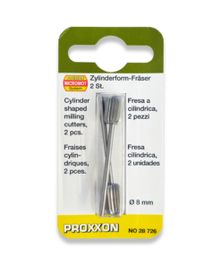 PROXXON Set Of 2 x 8mm Wolfram Vanadium Milling Bits 28726