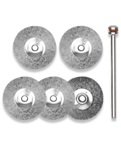 PROXXON Set Of 5 22mm Steel Wire Wheels & Arbor 28952 - Image 3