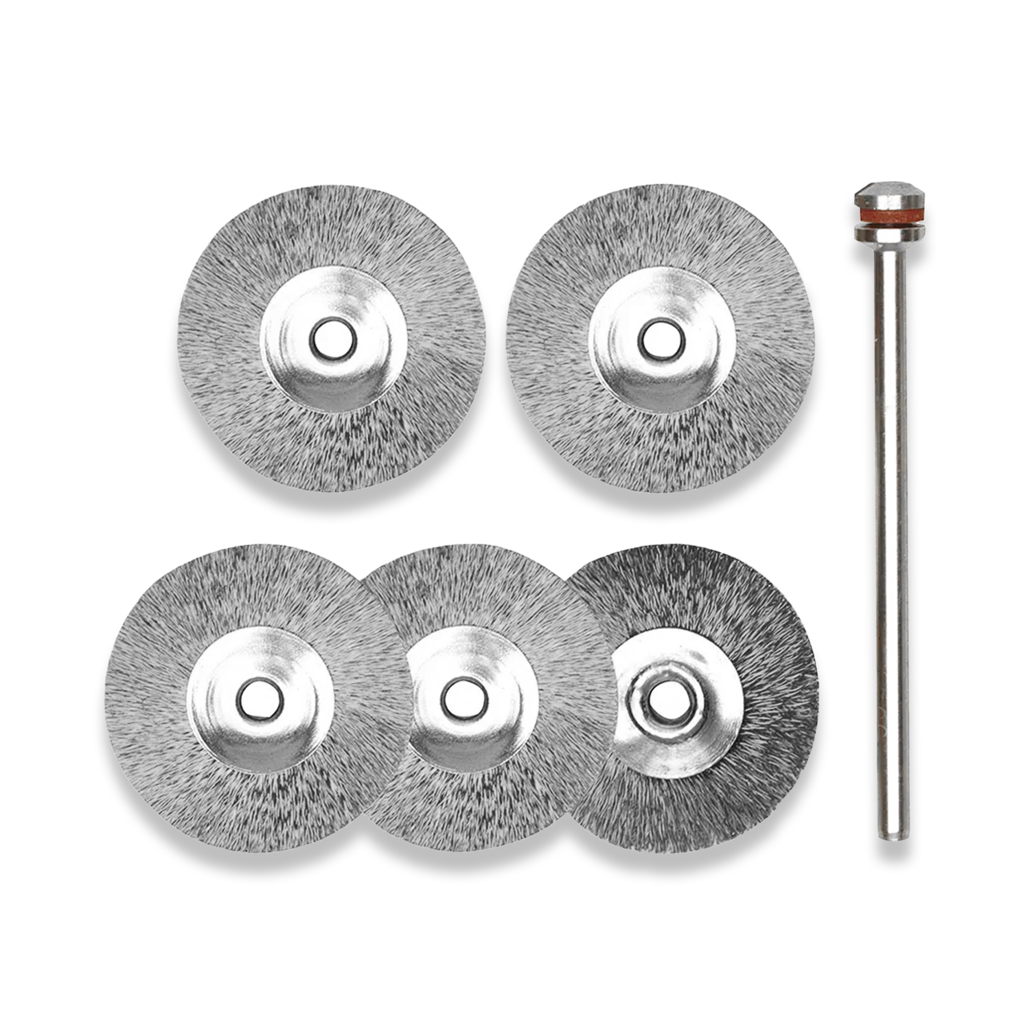 PROXXON Set Of 5 22mm Steel Wire Wheels & Arbor 28952 - Image 3