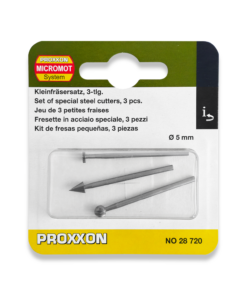 PROXXON Set of 3 Wolfram Vanadium Steel Milling Bits 28720/202333