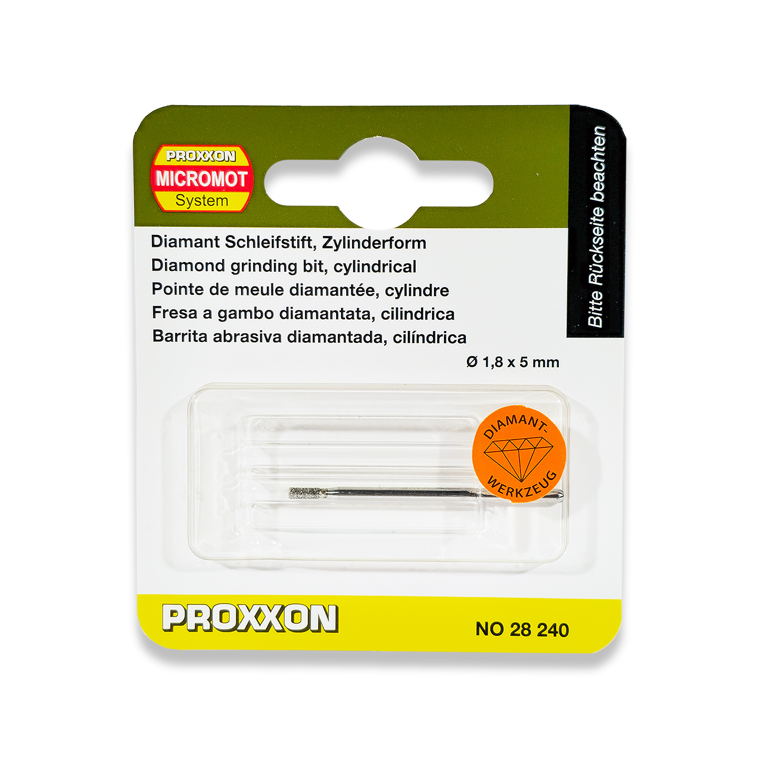 PROXXON Cylindrical Diamond Point Grinding Bit 1.8mm 28240/202324