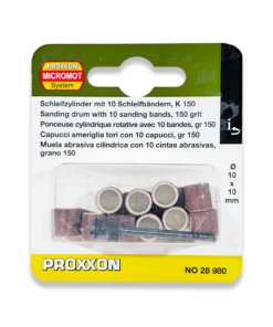 PROXXON 10 x 150 Grit Sanding Drums & Arbor 28980
