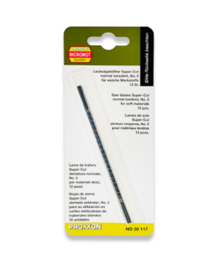 PROXXON 12 x 17tpi Super-Cut Scroll Saw Blades Without Pins 28117