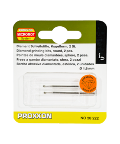PROXXON Ball Point Diamond Grinding Bits 1.8mm 2 Piece Set 28222/202323