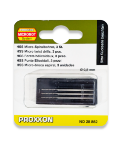 PROXXON HSS Micro Drill Bits 0.8mm 3 Piece Set 28852/477533