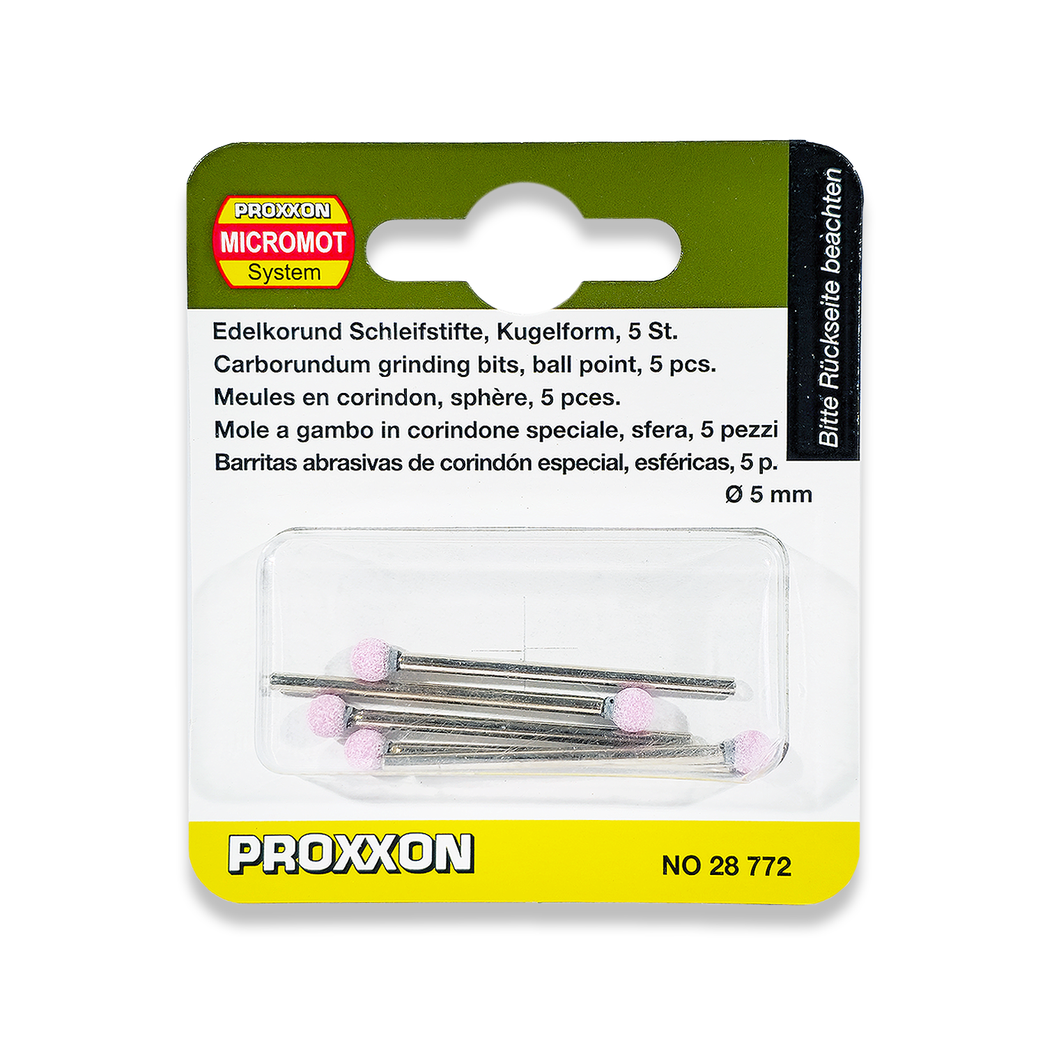 PROXXON 5 x Ball Corundum Grinding Bits 28772
