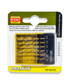 PROXXON 6 Piece 1.5 - 4.0mm HSS Twist Drills With Centering Pin 28876/476782