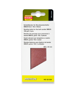 PROXXON Corundum Sanding Belts For BBS/S Belt Sander 150 Grit 5 Pieces 28924