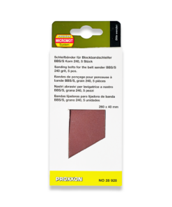 PROXXON Corundum Sanding Belts For BBS/S Belt Sander 240 Grit 5 Pieces 28928