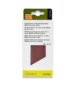PROXXON Corundum Sanding Belts For BBS/S Belt Sander 80 Grit 5 Pieces 28922