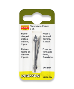 PROXXON Set Of 2 x 6mm Cone Wolfram Vanadium Milling Bits 28724