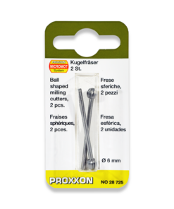 PROXXON Set Of 2 x 6mm Ball Wolfram Vanadium Milling Bits 28725