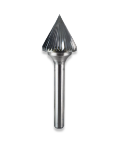 QUALITY 6MM SHANK CARBIDE BURR SJ-7 60 DEGREE TAPER 3/4" DIAMETER