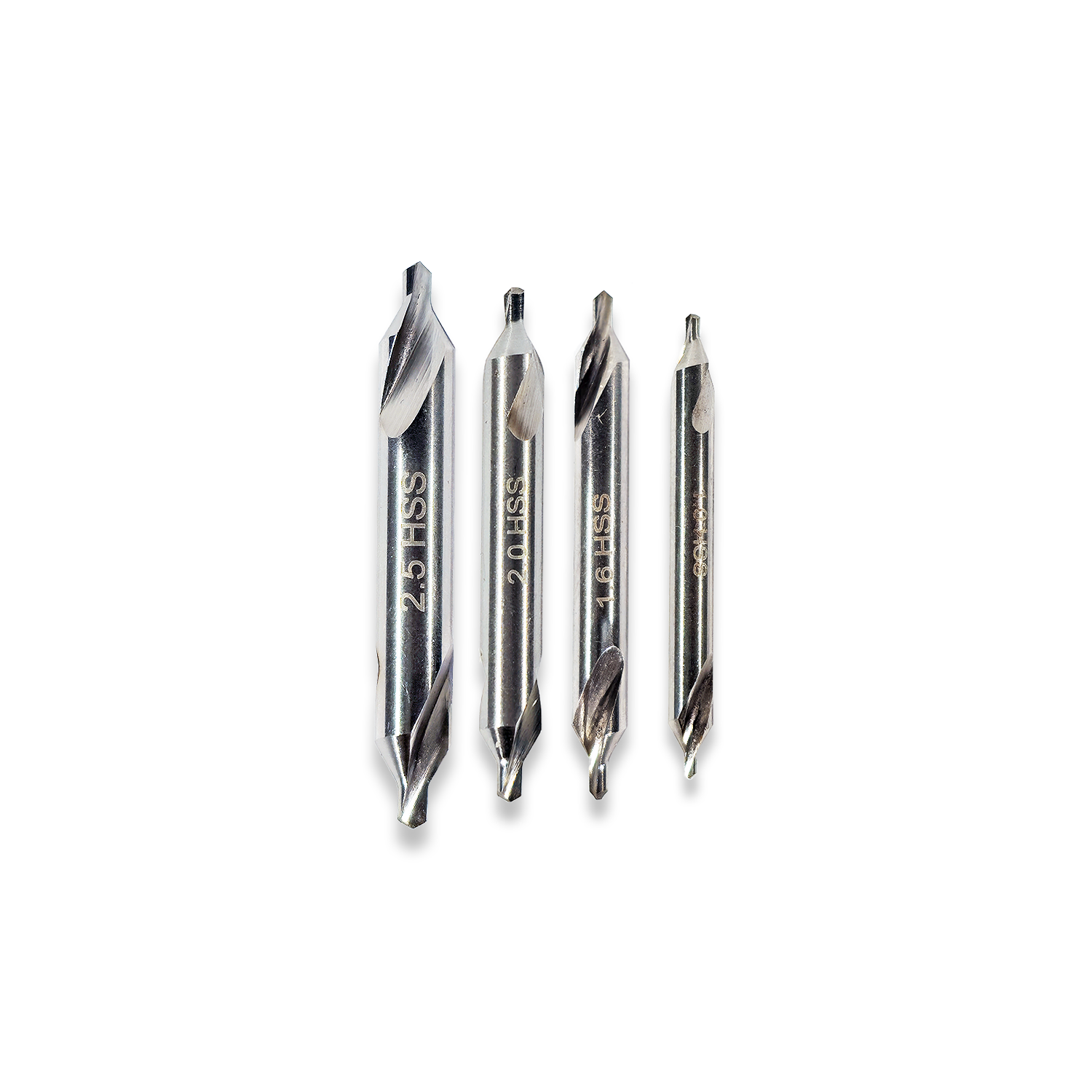 SET OF 4 CENTRE DRILLS ( 1MM / 1.6MM / 2 MM + 2.5MM )
