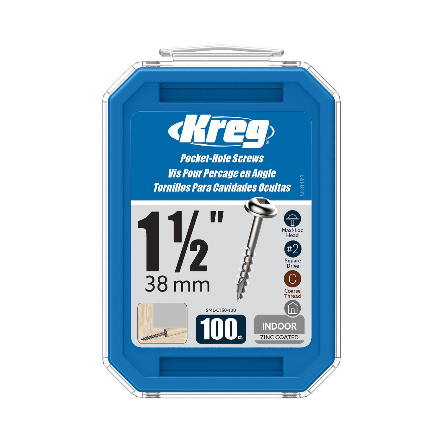 Kreg Pocket Hole Screws SML-C150-100 38mm 1-1/2" Coarse Thread Maxi-Loc #2 Drive