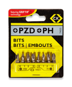 Alternative view of CK Tools PZ/PH Pozi/Phillips Screwdriver Bits Set Of 8 T4522