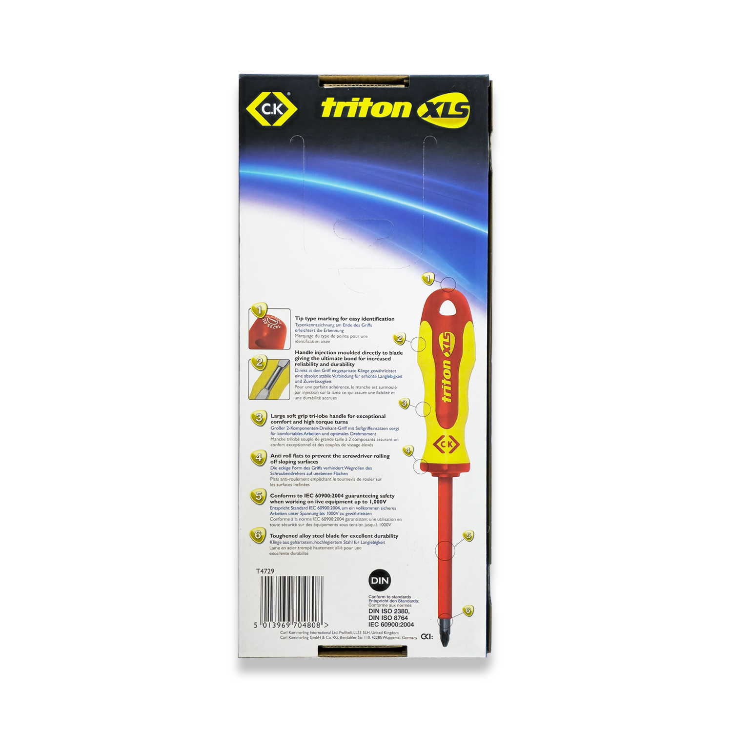 CK Tools Triton XLS Insulated Screwdriver Set Of 5 SL Slotted & PZ Pozi T4729 - Image 8