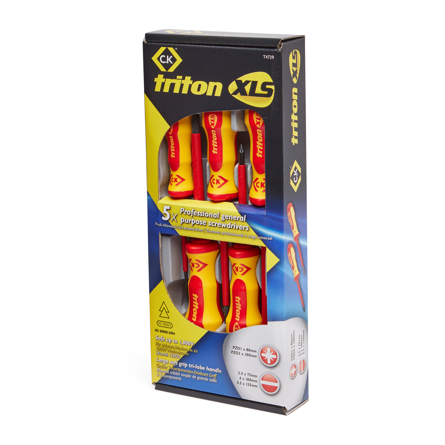 CK Tools Triton XLS Insulated Screwdriver Set Of 5 SL Slotted & PZ Pozi T4729 - Image 6