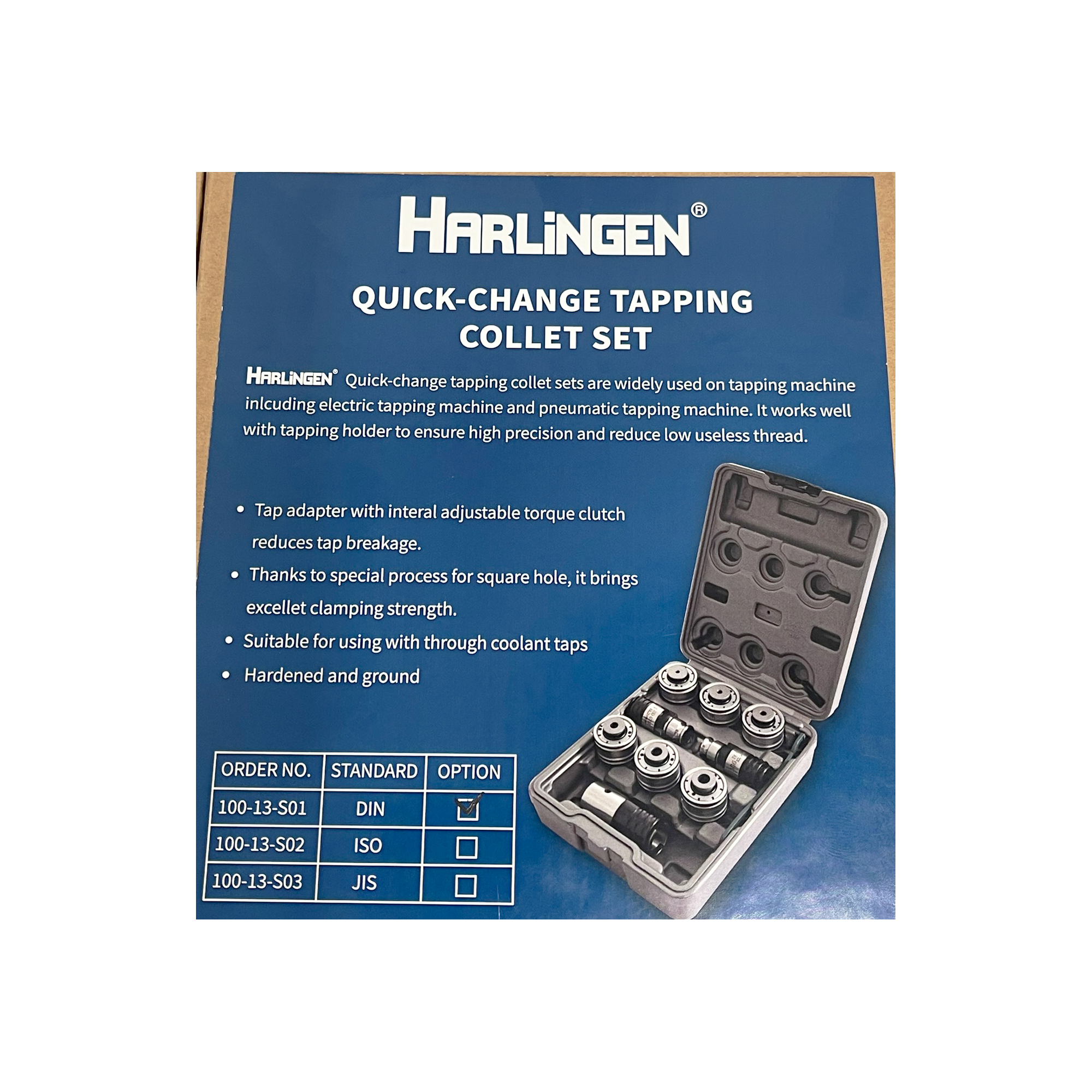 QUICKCHANGE TAPPING COLLET SET M3-M16 WITH B16 ARBOR FOR DIN TAPS - Image 4
