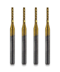 TIN COATED BURR DRILL ENGRAVING TOOLS X 4PC 0.8MM 1/8 SHANK