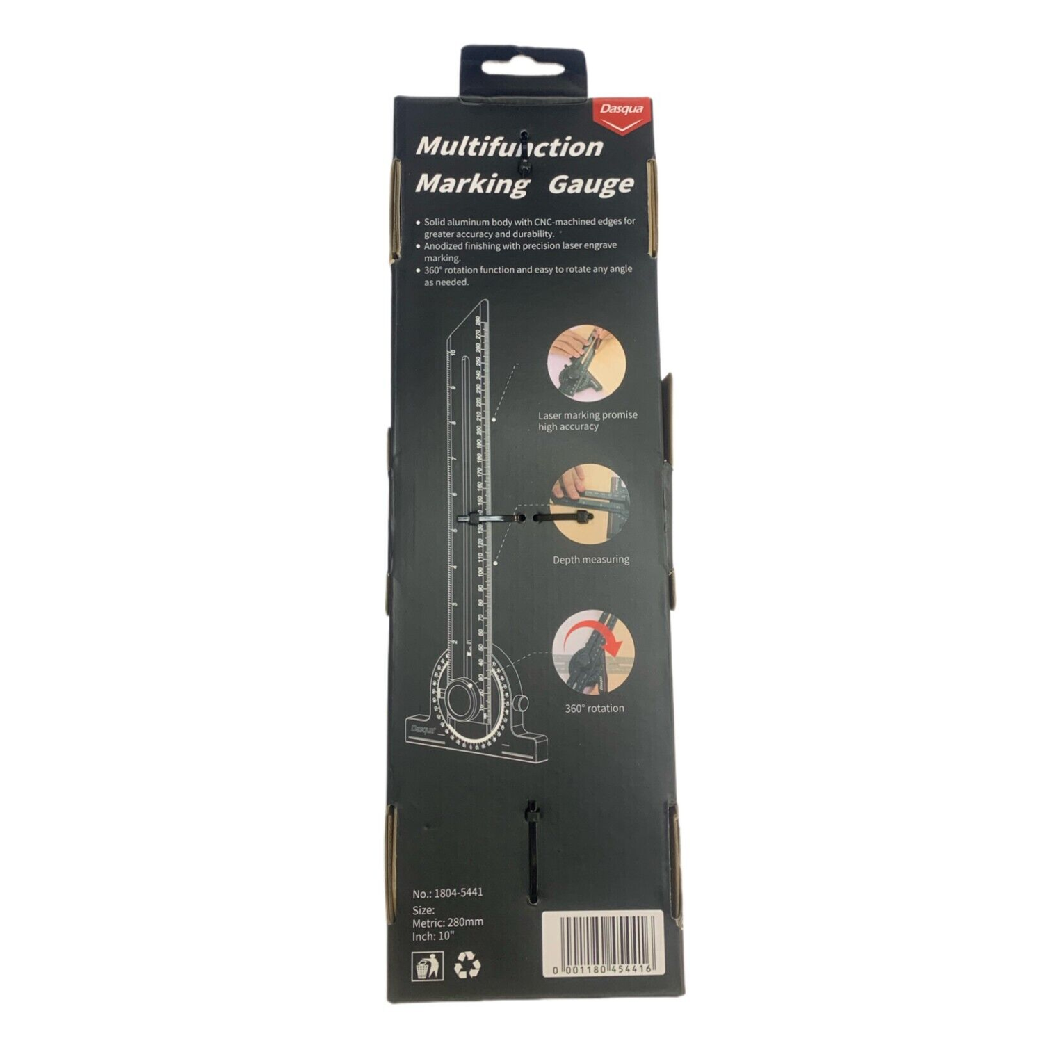 Multi function protractor marking gauge 10" long 0-360° laser engraved 1804-5441 - Image 5
