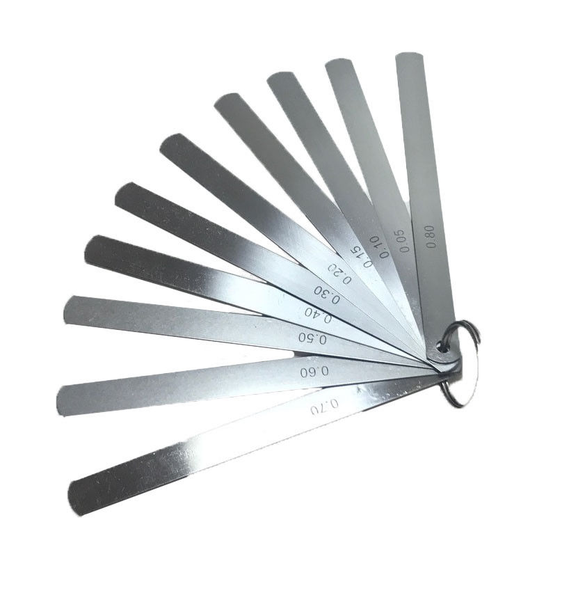 10PC FEELER / THICKNESS GAUGE SET RANGE 0.05 - 0.8MM 150MM LONG