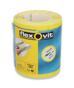 flexovit trade yellow sandpaper roll 10 metre long 120 grit multi purpose 66261104030