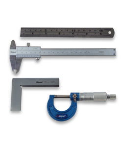 4pc measuring set vernier caliper, micrometer, square and ruler Dasqua 2210-8203