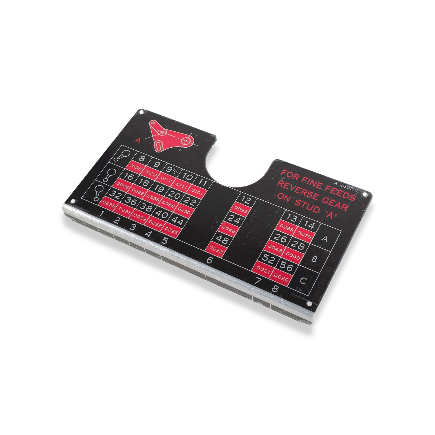 201. GEARBOX SCREW CUTTING CHART A2602/2 - Image 2