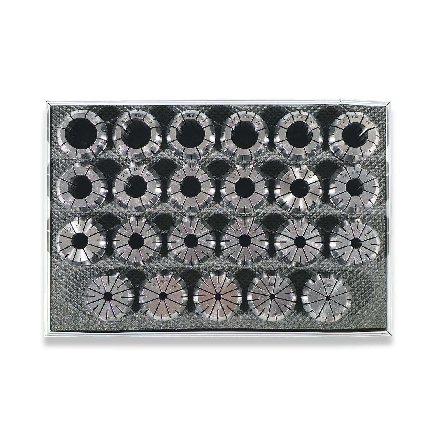 ER40 COLLET SET 3-25MM RANGE 23PC SET IN FITTED STORAGE CASE - Image 2