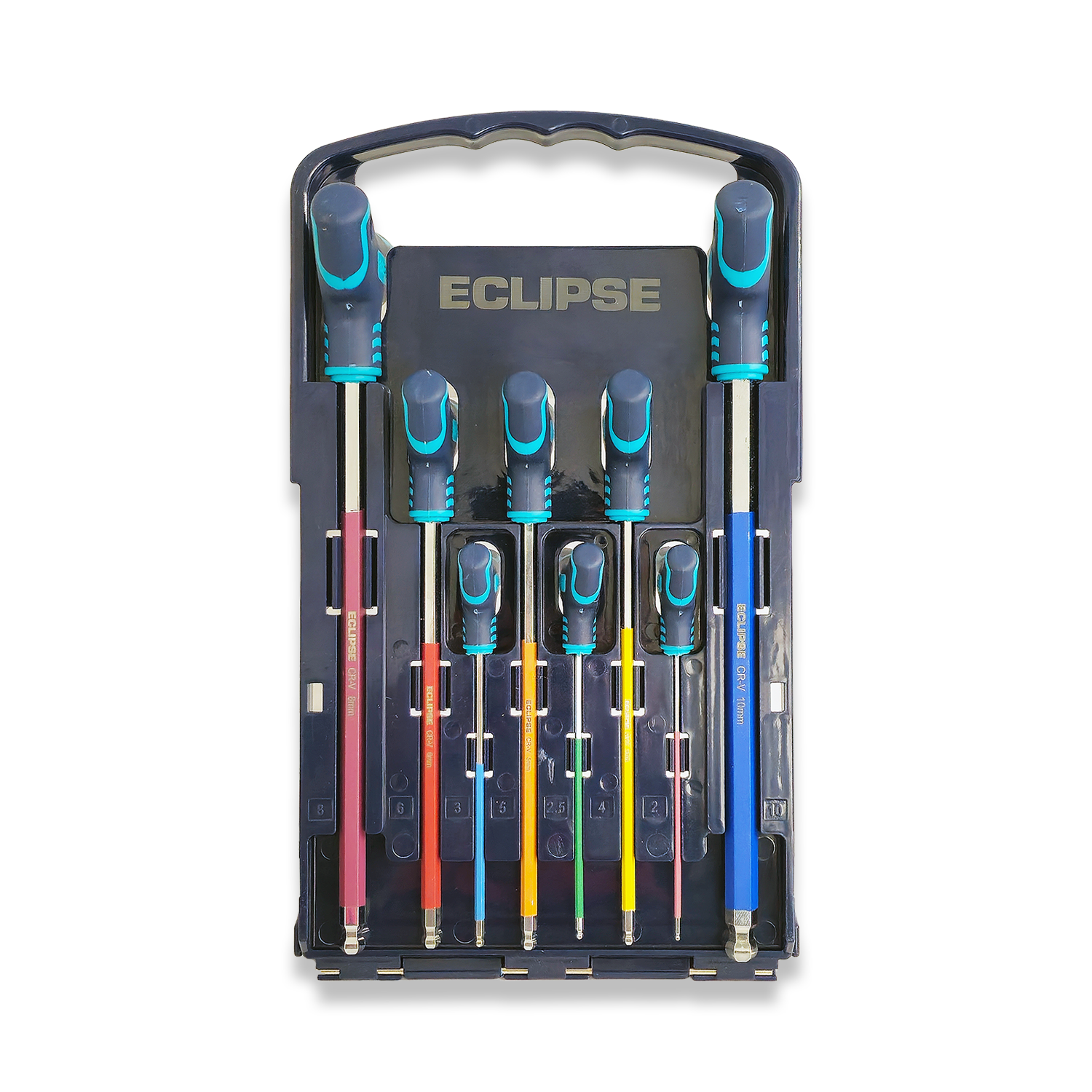 Eclipse 8 Piece Metric Colour coded T-Grip Hex Keys Set/Allen Key
