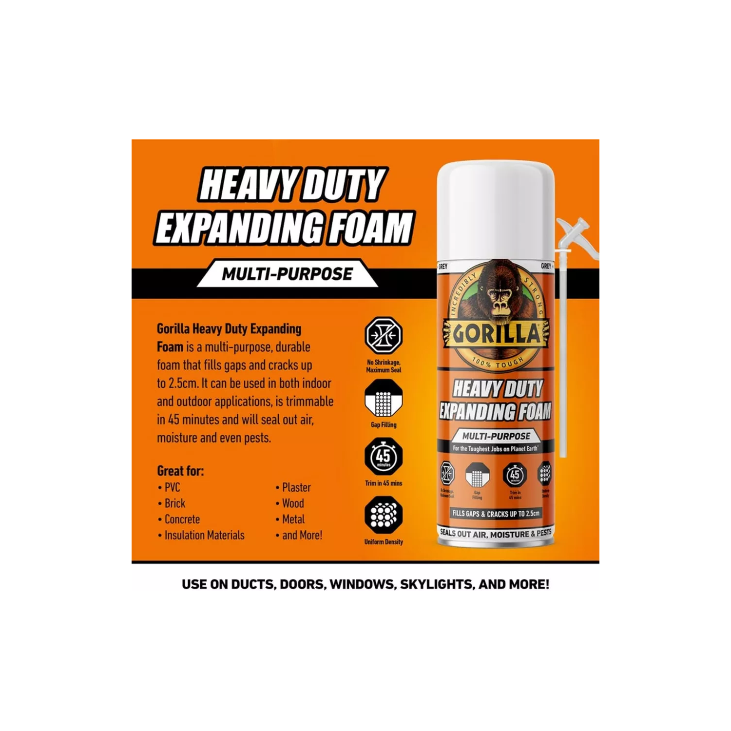 Gorilla Heavy Duty Expanding Foam 353ml Can - Image 3