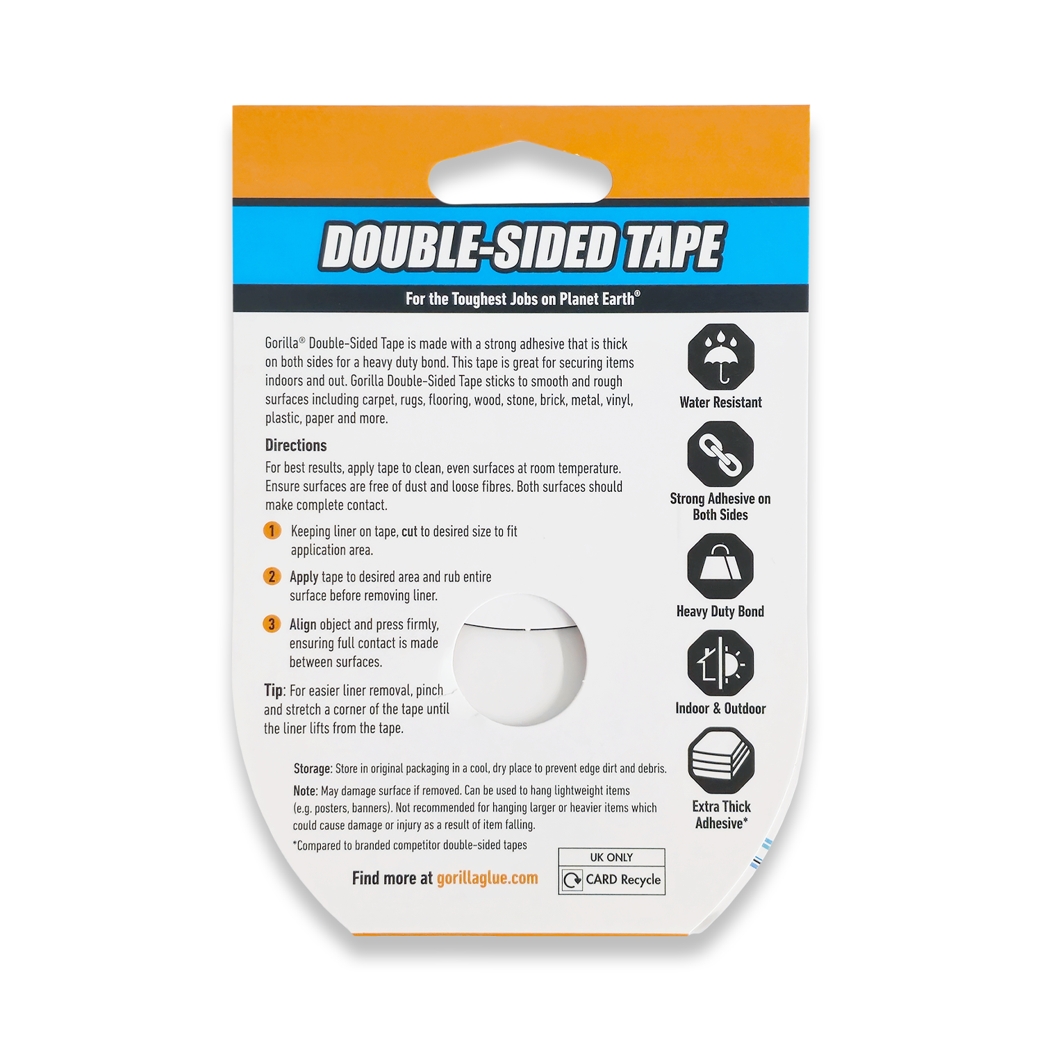 Gorilla Double-Sided Tape 35mm x 7.3m Roll 3044031 - Image 2