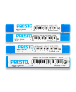 Alternative view of PRESTO 4PC HSS CENTRE DRILLS 1MM, 1.6MM, 2.5MM & 3.15MM