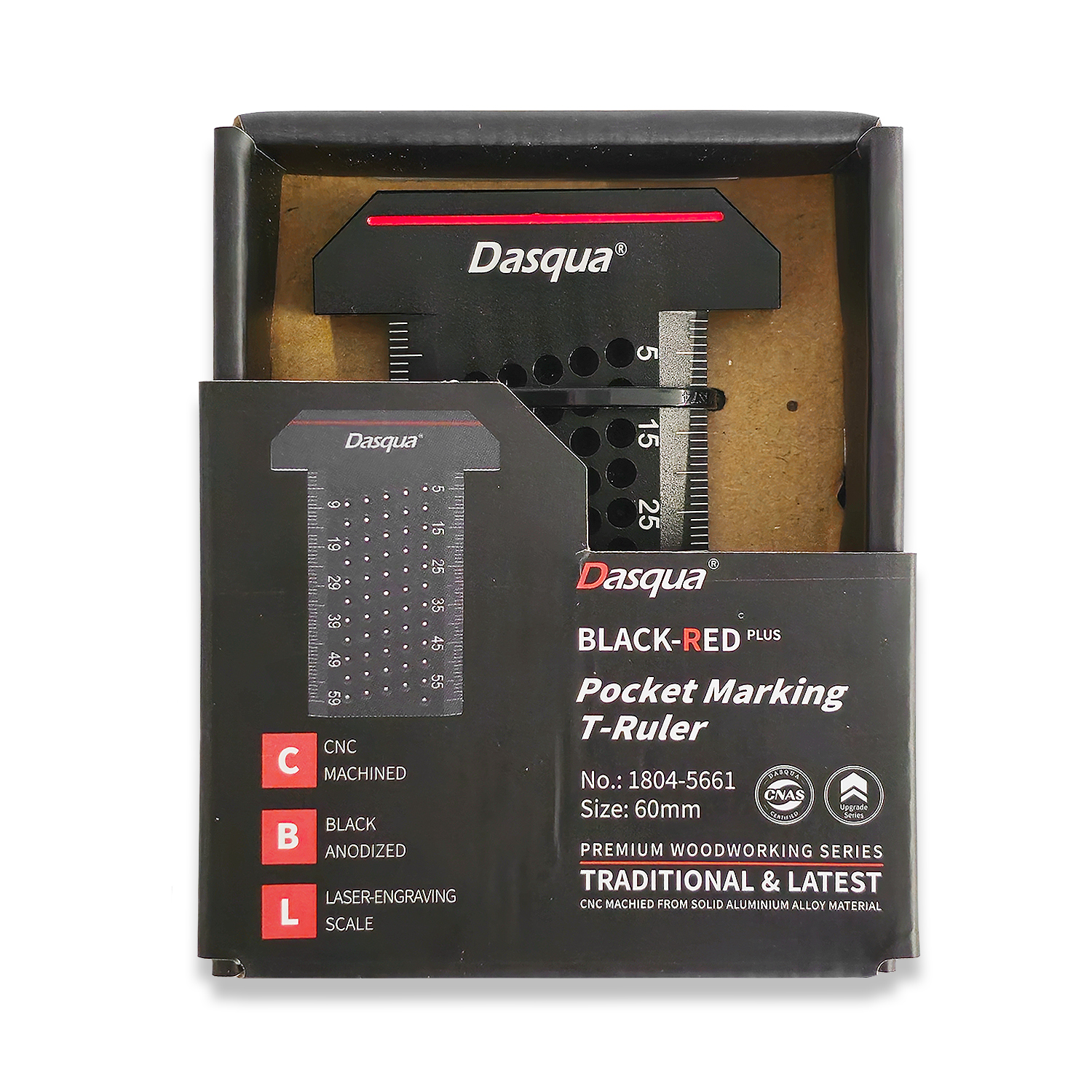 T TYPE MARKING RULER SQUARE 60MM CNC MACHINED ALUMINIUM DASQUA 1804-5661 - Image 5