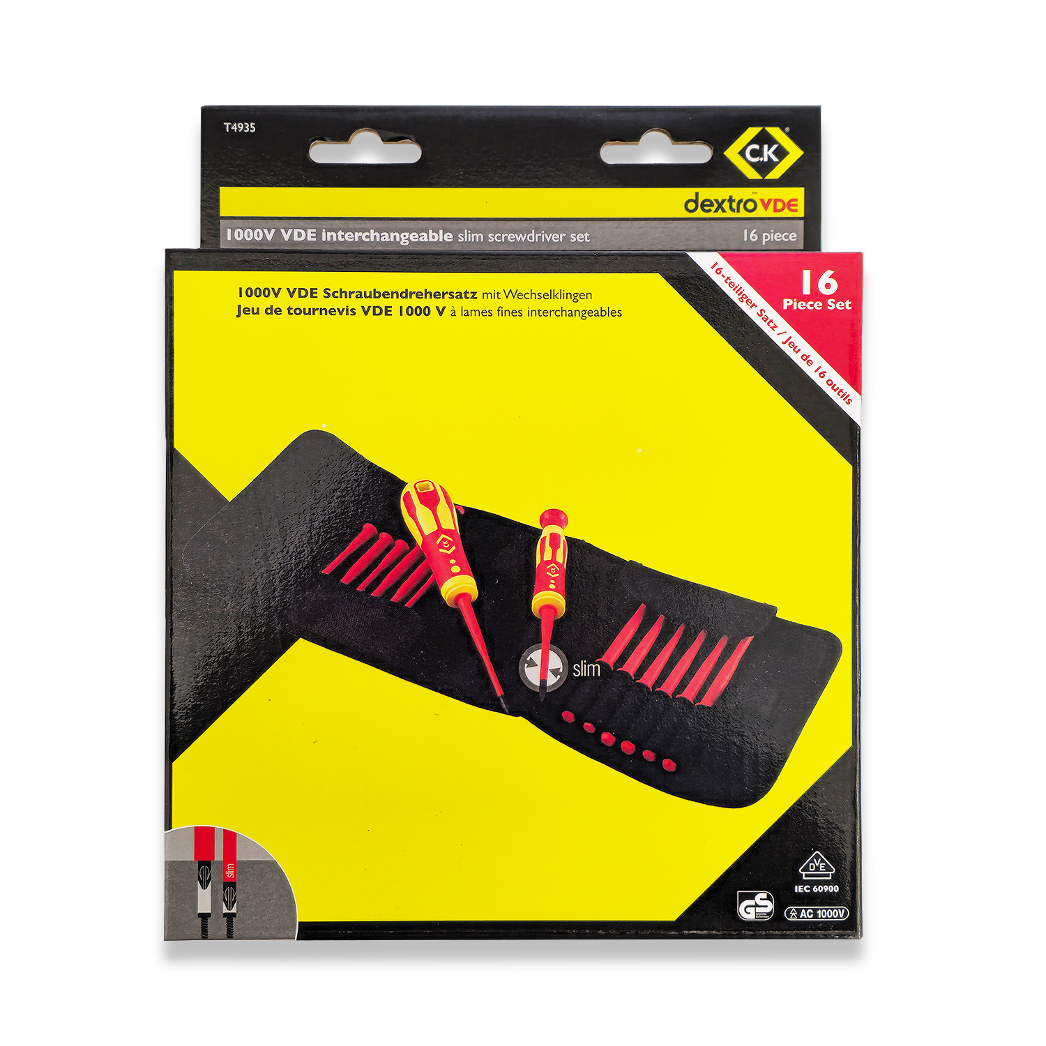 CK Tools VDE Interchangeable Slim Screwdriver Set 16 Piece T4935 - Image 5