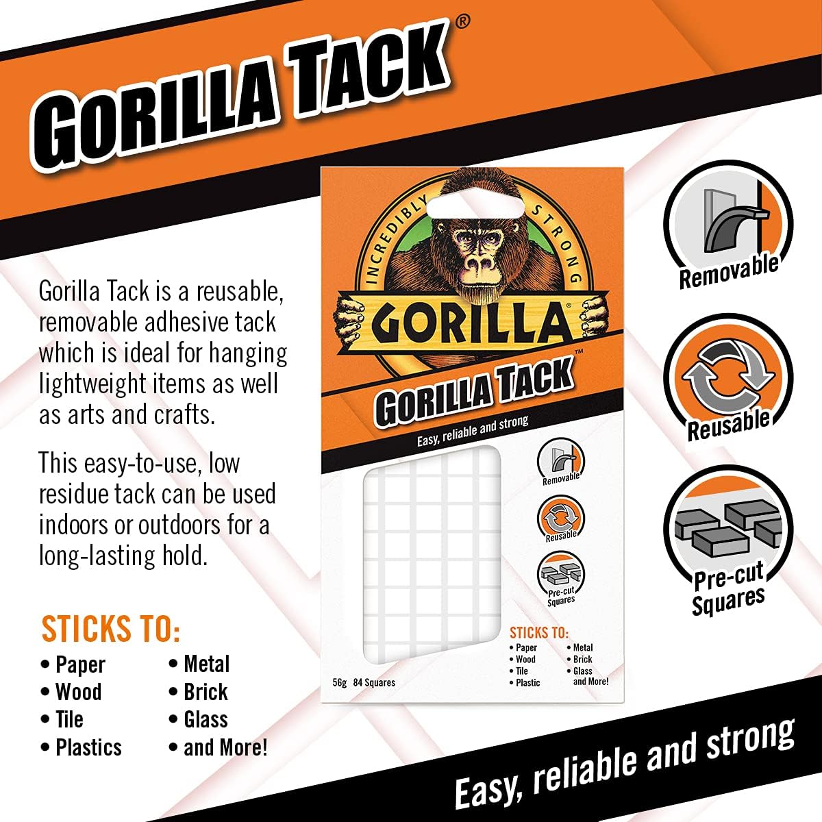 Gorilla Tack 56g 84 Pre-Cut Squares 3144104 - Image 3