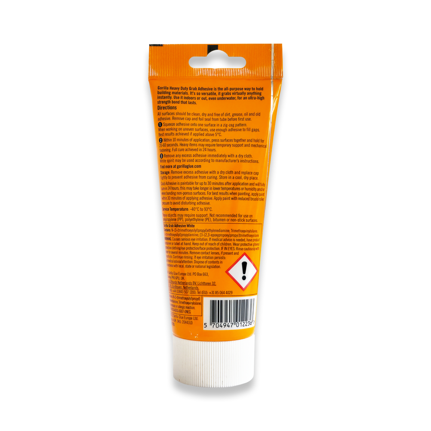 Gorilla Heavy Duty Grab Adhesive White 200ml Tube 2044311 - Image 2