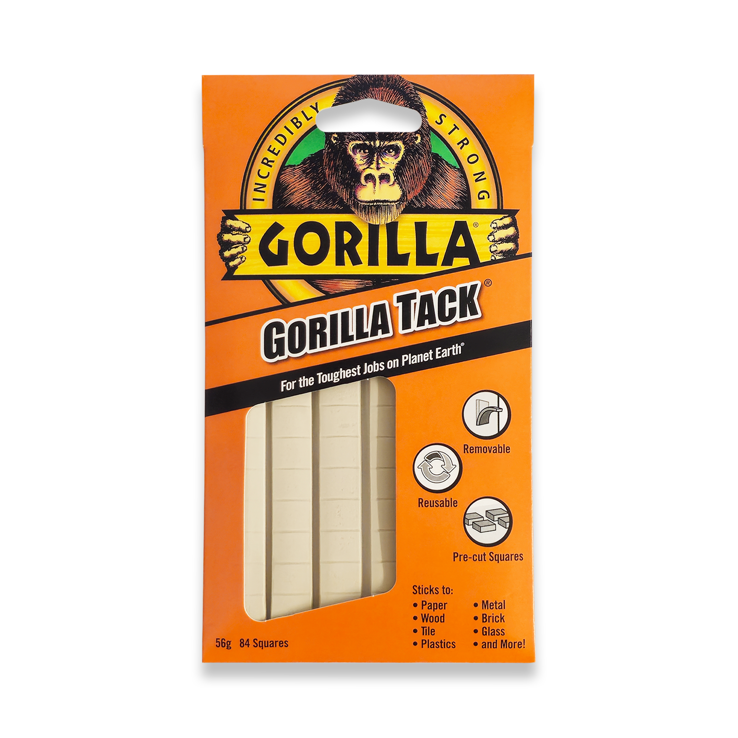 Gorilla Tack 56g 84 Pre-Cut Squares 3144104