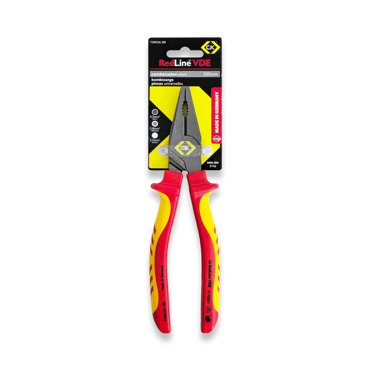 CK Tools RedLine VDE Combination Plier 200mm T39072A 200